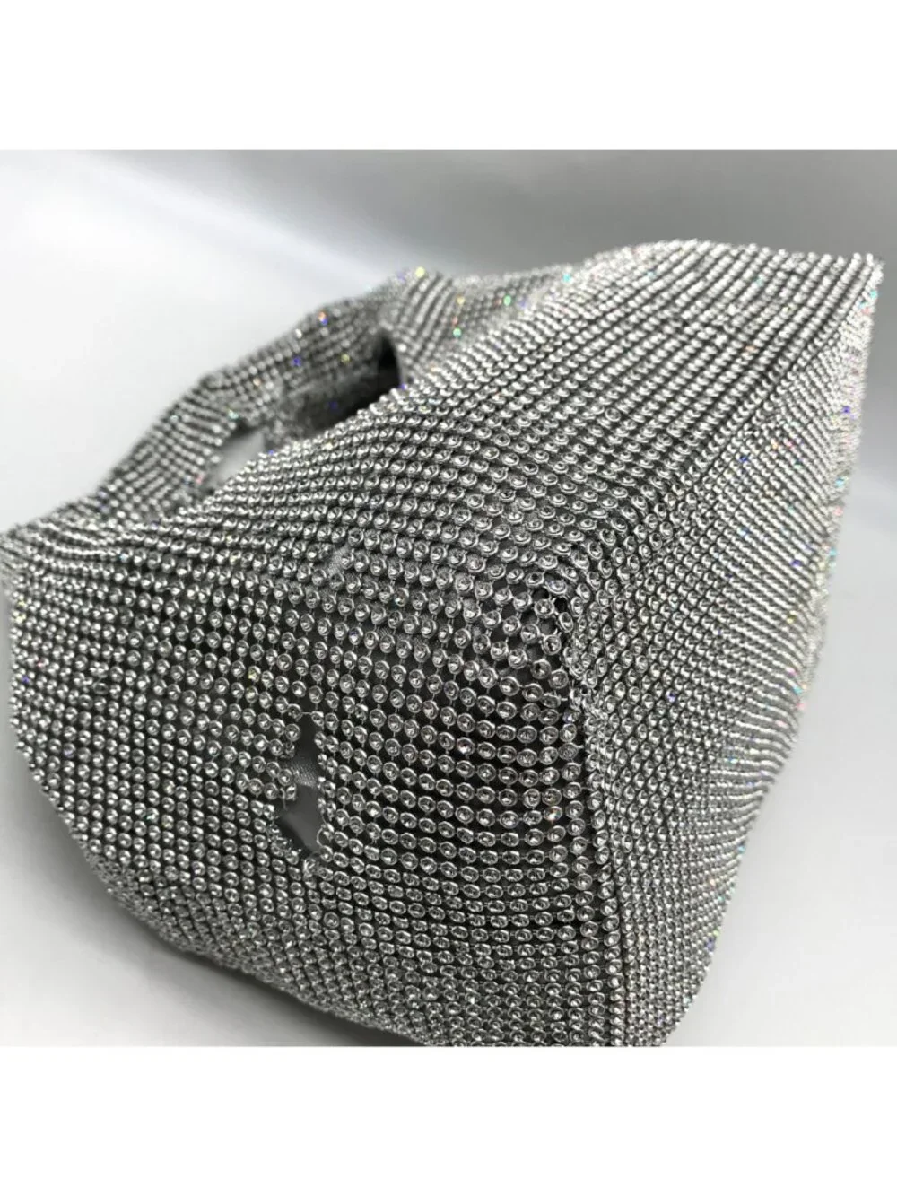 I.N.C. International Concepts Silver Mesh Crystal Hobo Bag